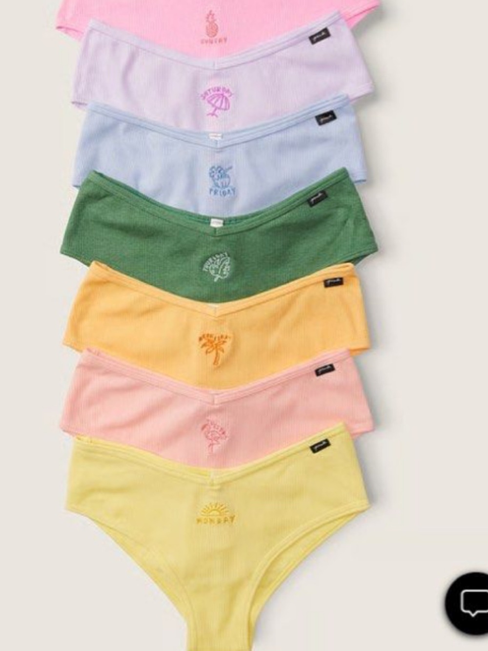 ISO Ribbed High-Cut Bikini Panties - Pastel Stack